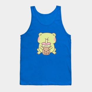 Cute Frog Drinking Boba Bubble Tea Tank Top